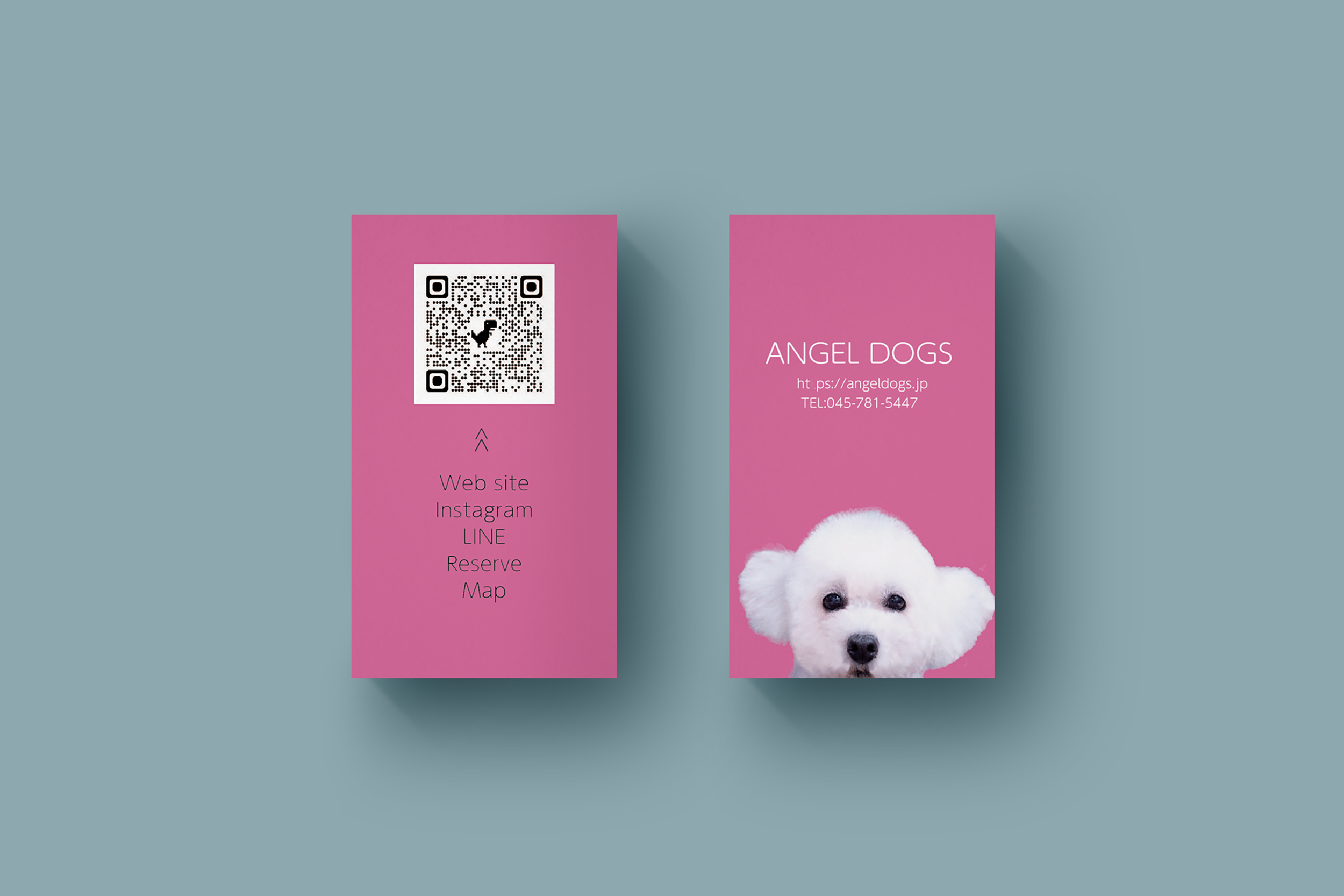 ANGELDOGS様ショップカードのモックアップ画像